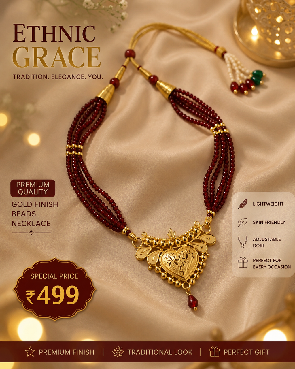 Elegant Gold-Plated Black Beads Mangalsutra for Women | Daily Wear Jewelry