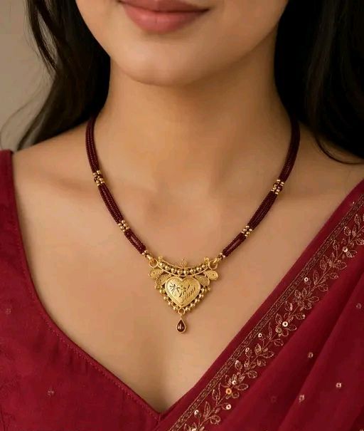 Elegant Gold-Plated Black Beads Mangalsutra for Women | Daily Wear Jewelry
